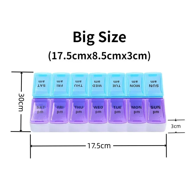 Pill Box Organizer 7 Days 2 Times A Day 14 Grids