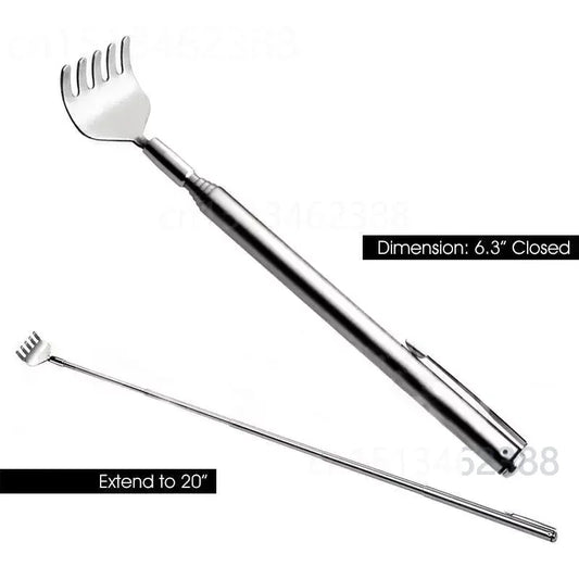 Portable Adjustable Stainless Pen Clip Back Scratcher