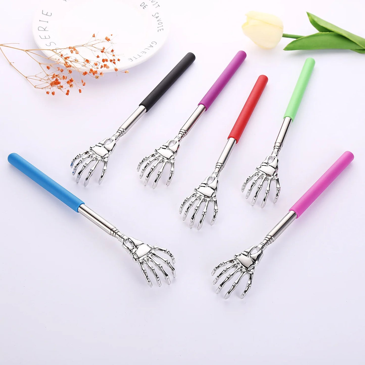 Portable Adjustable Stainless Pen Clip Back Scratcher