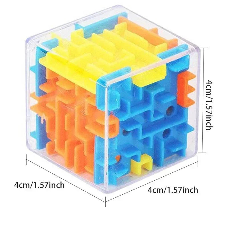 3D Maze Magic Cube Six-sided Transparent Puzzle Speed Cube (Stress Reliever Toy)