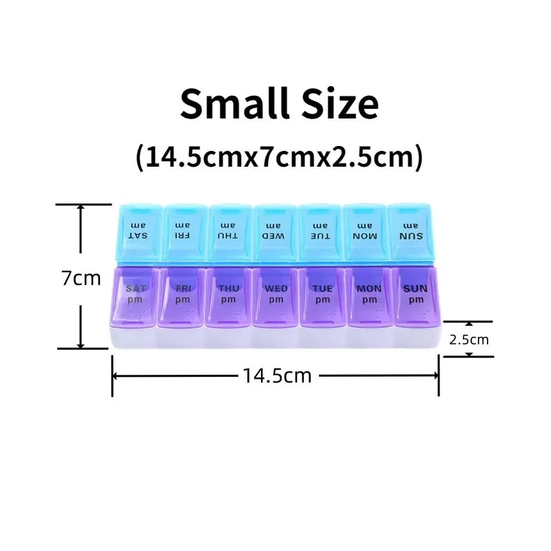 Pill Box Organizer 7 Days 2 Times A Day 14 Grids